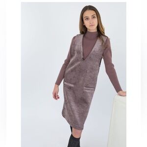 Vibe Ribbed Black and Brown Dress